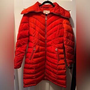 Michael Kors winter puffer coat Medium Knee length Orange